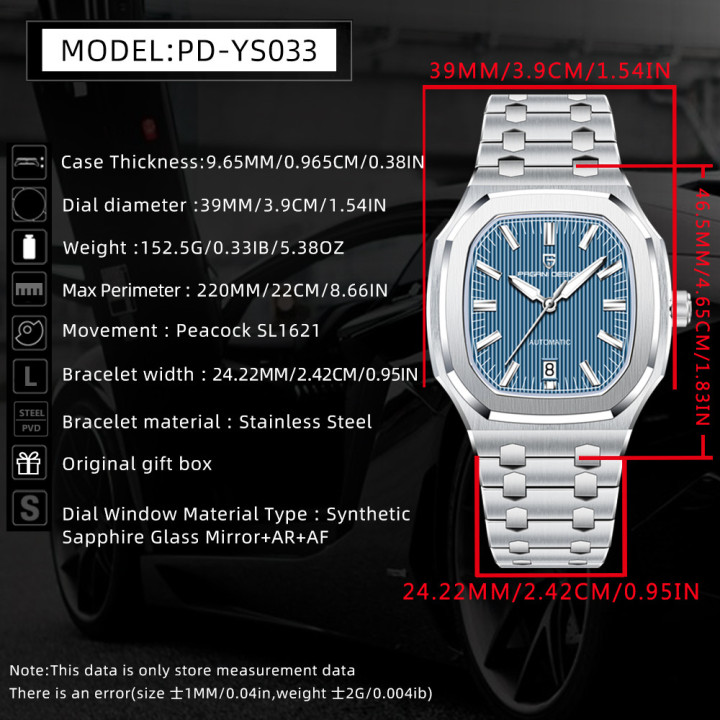 PAGANI DESIGN PDYS033 Men's 39 mm Automatic Watch